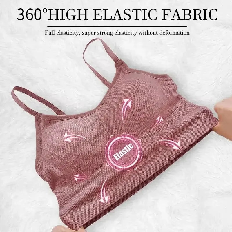 Backless Seamless Sports Bra – Adjustable Straps & Light Padding for Yoga, Gym & Lounging