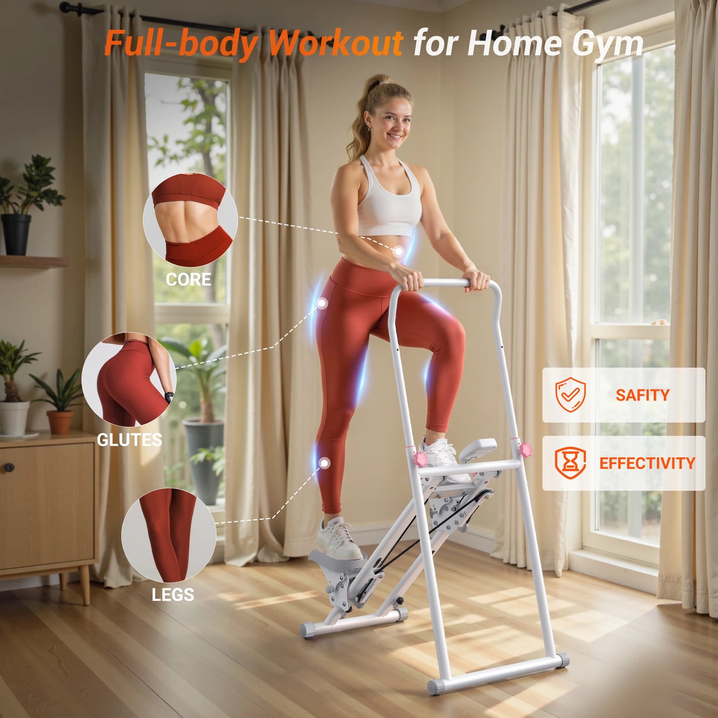 MERACH Stair Stepper for Home Gym Exercise New Version Vertical Climber Machine Full-Body Workout Compact Folding Cardio Stepper