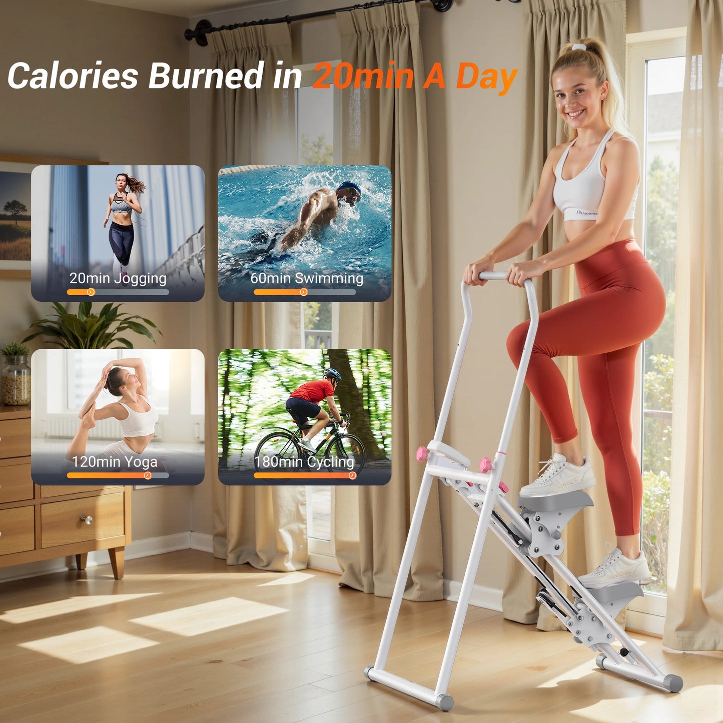 MERACH Stair Stepper for Home Gym Exercise New Version Vertical Climber Machine Full-Body Workout Compact Folding Cardio Stepper
