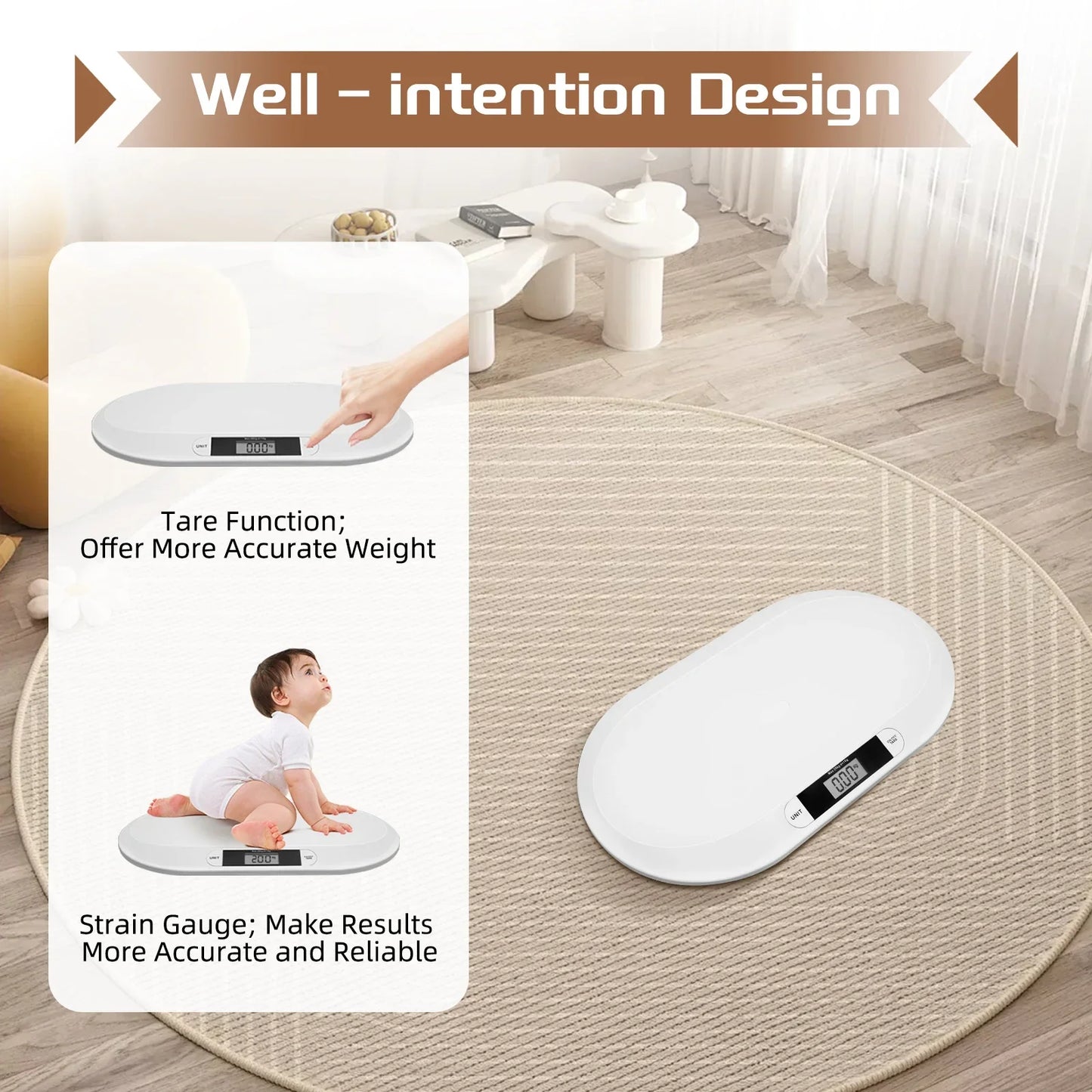 Infant Weighing Scale for Toddlers, Digital Baby Scale, Multifunctional Newborn Baby Scale, Pet Scale for Cats and Dogs