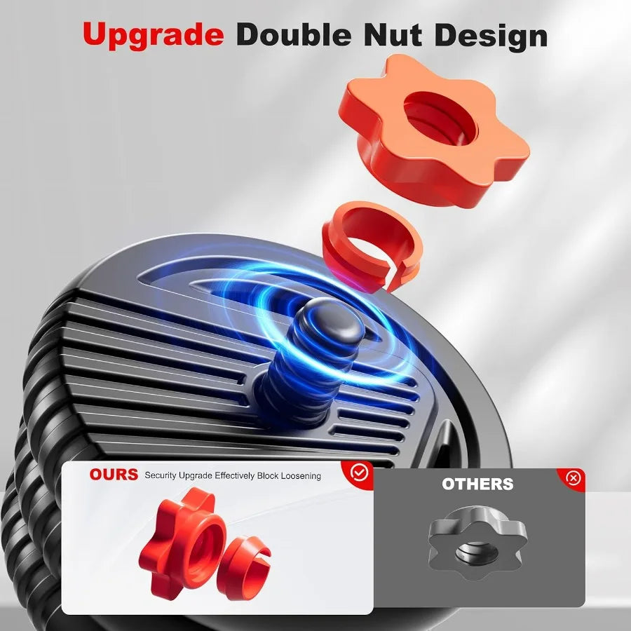 Adjustable Dumbbell Set 4 In 1 Barbell Kettlebell Connector