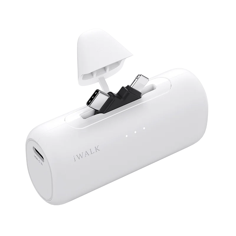 iWALK 5000mAh Mini Power Bank - Lipstick - Sized, 2 - in - 1 for Lightning & USB - C