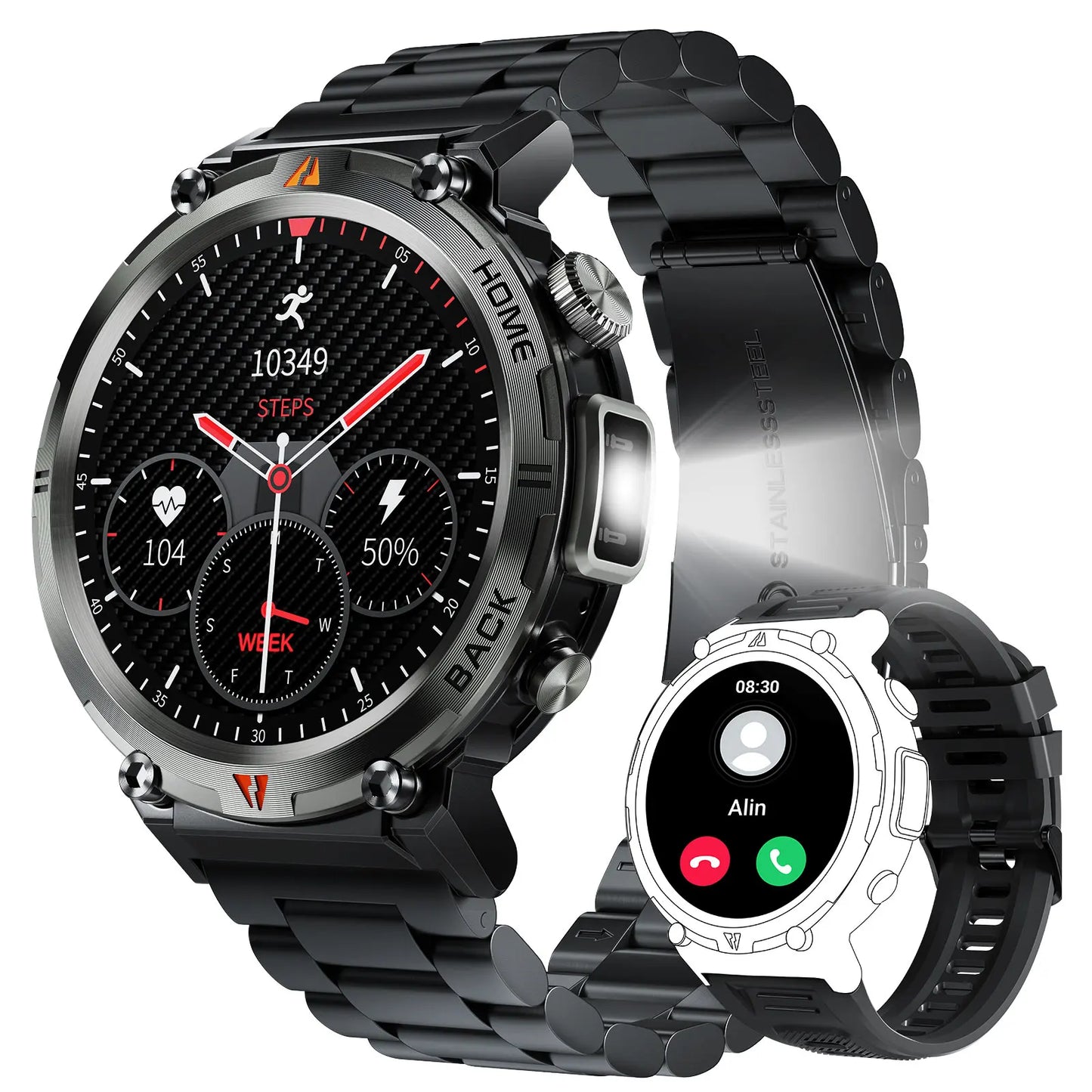EIGIIS KE3 Bluetooth Smartwatch For Men With Heart Rate