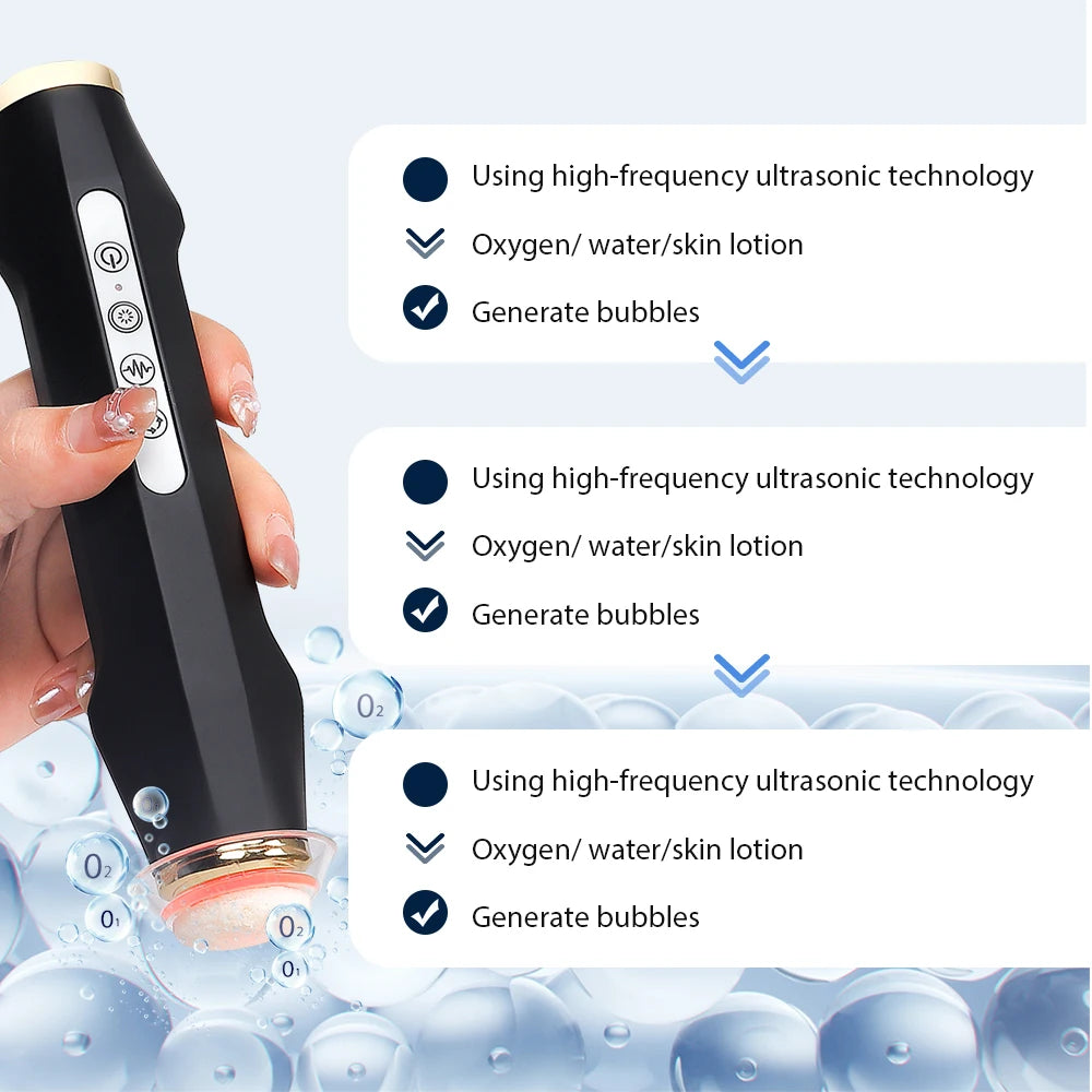 Portable Handheld Rechargeable CO2 Oxygen Bubble Device Exfoliate Oxygen Facial Machine Wrinkle Removal Portable Beauty Device