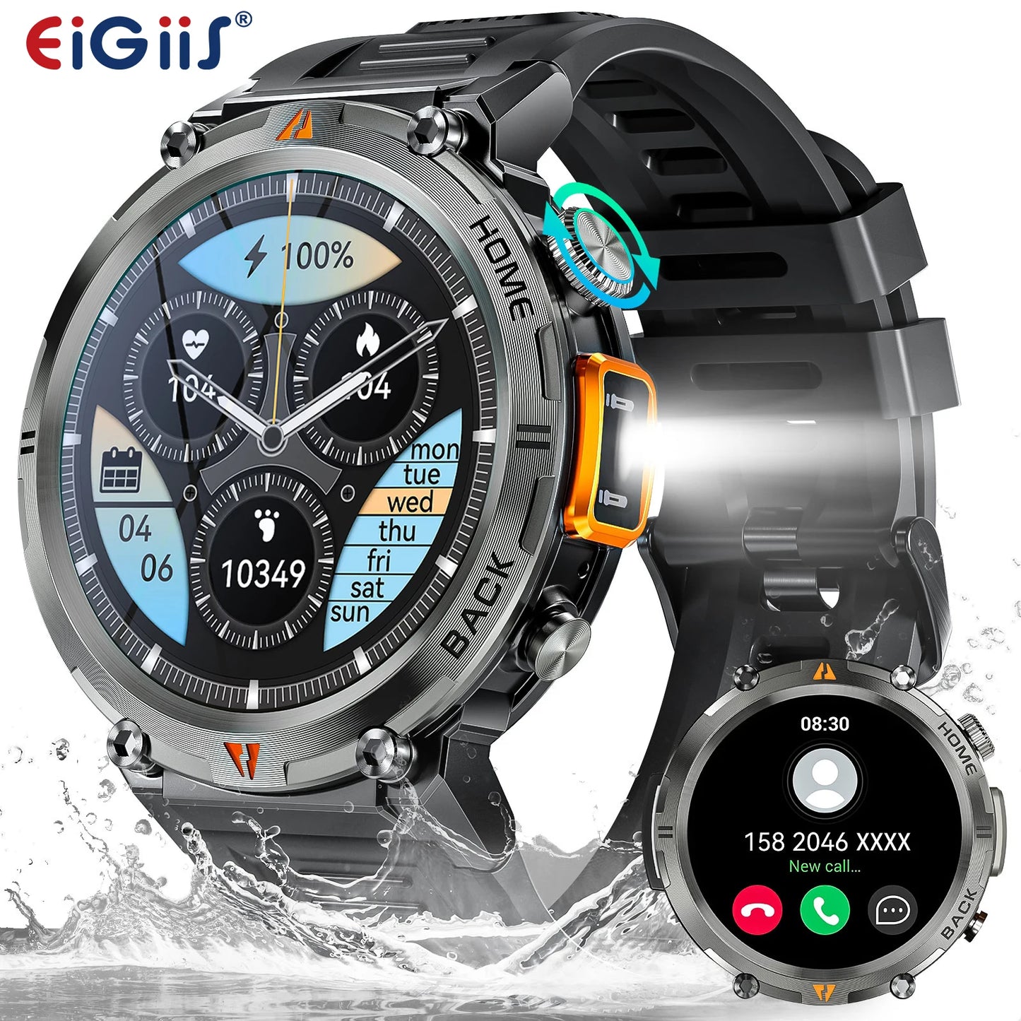 EIGIIS KE3 Smartwatch For Men With Health Monitor And Bluetooth