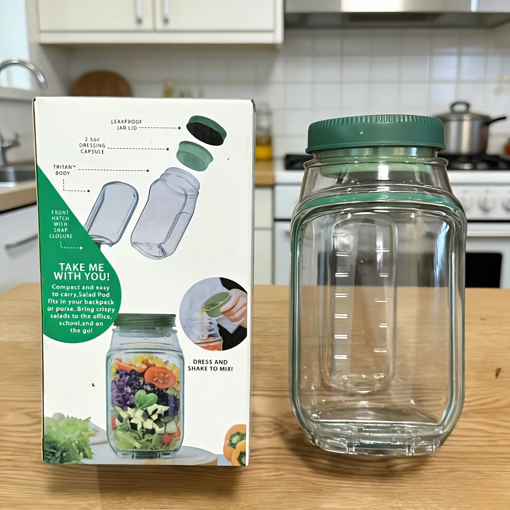 Breakfast Fruit Storage Box Leakproof Interval Salad Box Crisper Container Salad Jars Salad Pod Reusable Plastic Keep Fresh