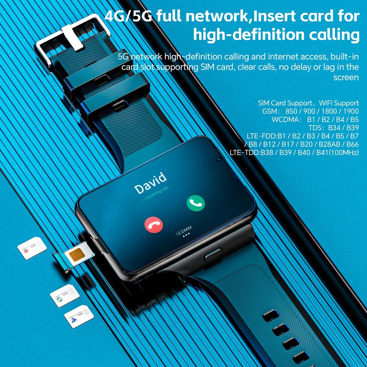 LOKMAT Android 4G Smartwatch With Detachable Strap And Dual Camera