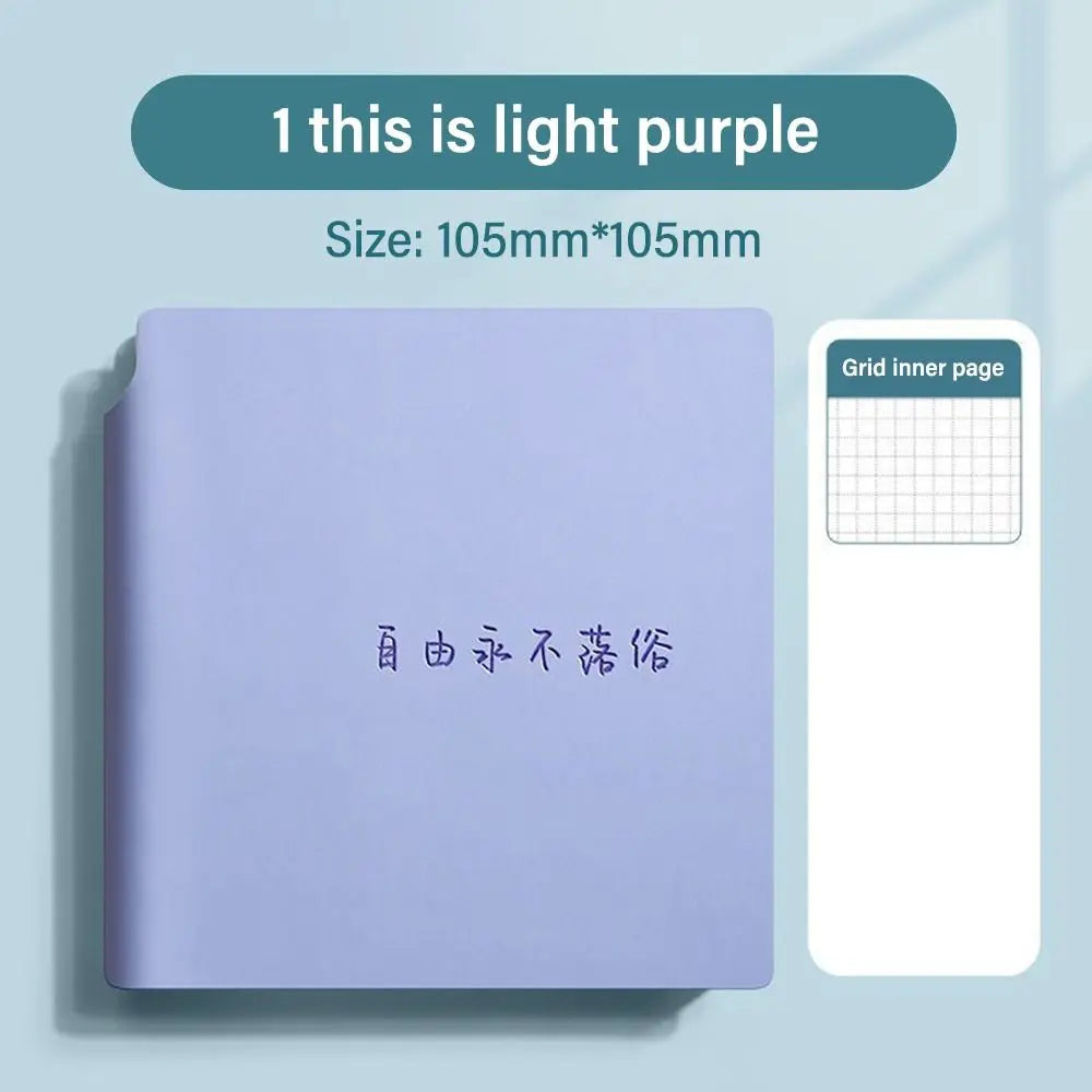 Grid Page Notebook PU Leather Mini Portable Pocket Planner