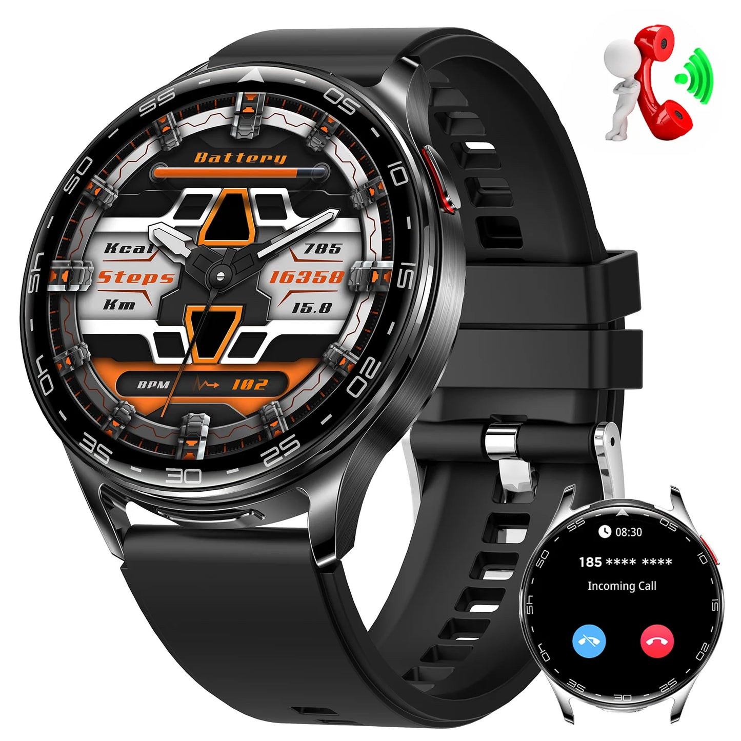 EIGIIIS Smart Watch with Earbuds1.39"HD Fitness Watch with Heart Rate Blood Oxygen Sleep Tracker 2 in1 Bluetooth for iOS Android