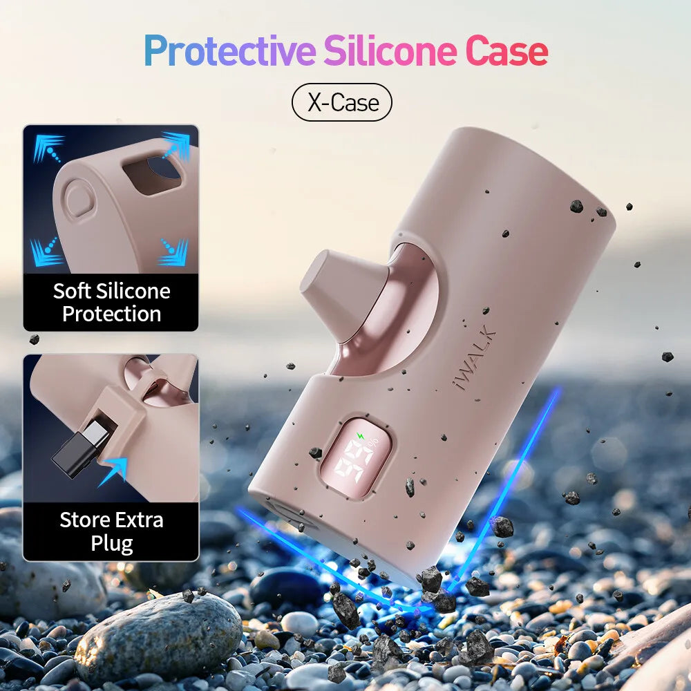 iWALK 5000mAh Mini Power Bank - Lipstick - Sized, 2 - in - 1 for Lightning & USB - C