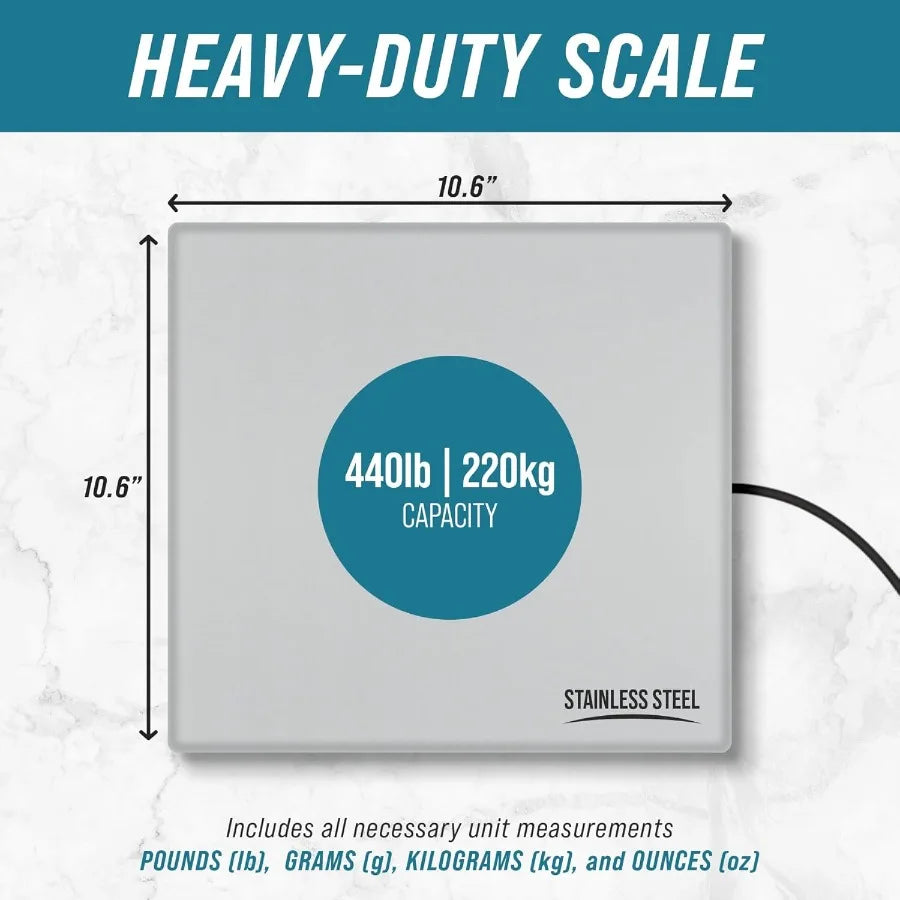 Smart Weigh 440lbs x 6 oz. Digital Heavy Duty Shipping and Postal Scale with Durable Stainless Steel Large Platform for Efficie