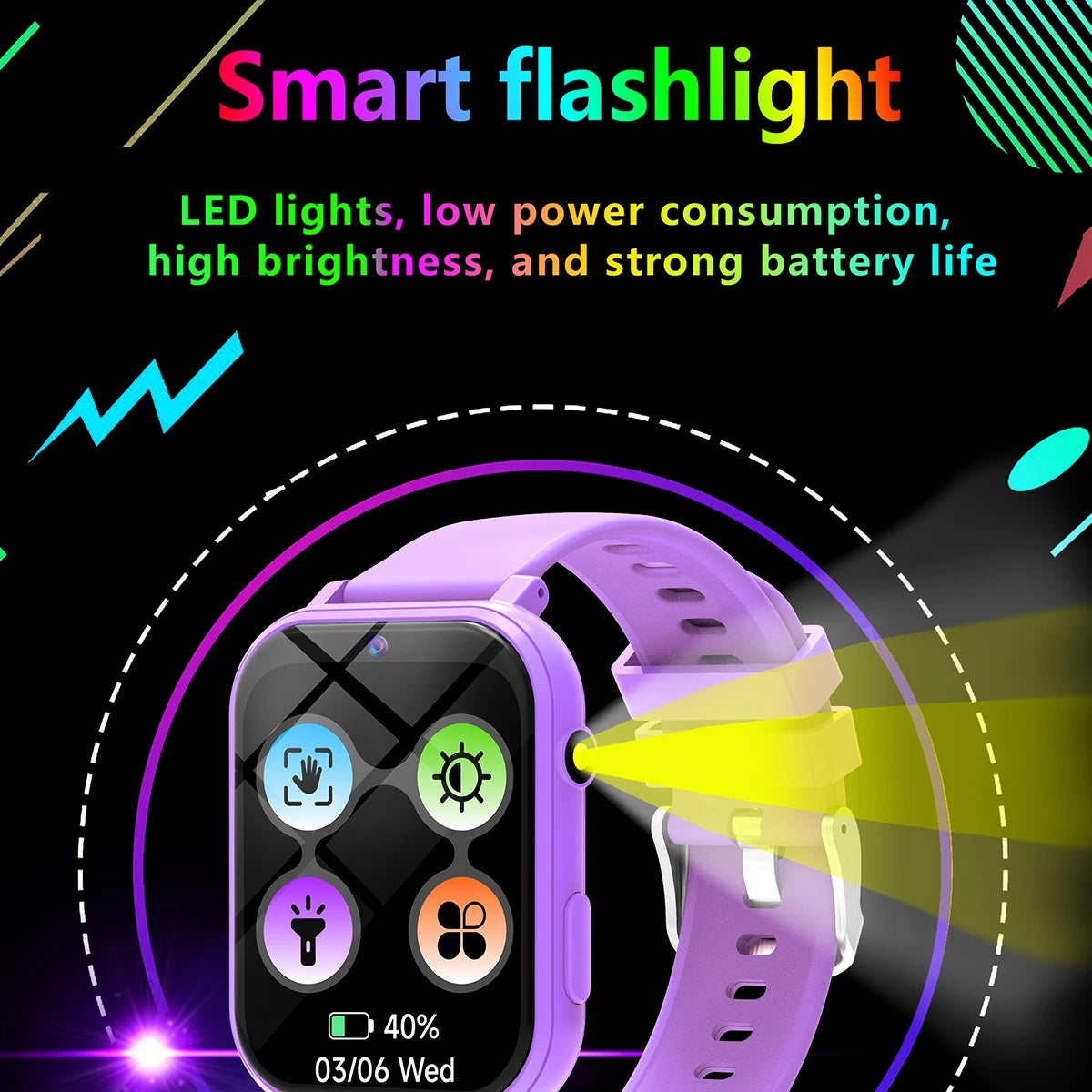 New Kids Games Smart Watch 18 Games Camera Waterproof Flashlight Sleep Monitoring For Birthday Holiday Gift Boy Girl Children
