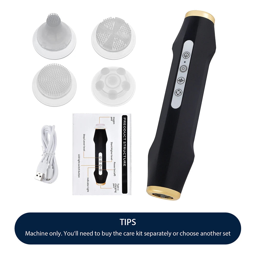 Portable Handheld Rechargeable CO2 Oxygen Bubble Device Exfoliate Oxygen Facial Machine Wrinkle Removal Portable Beauty Device