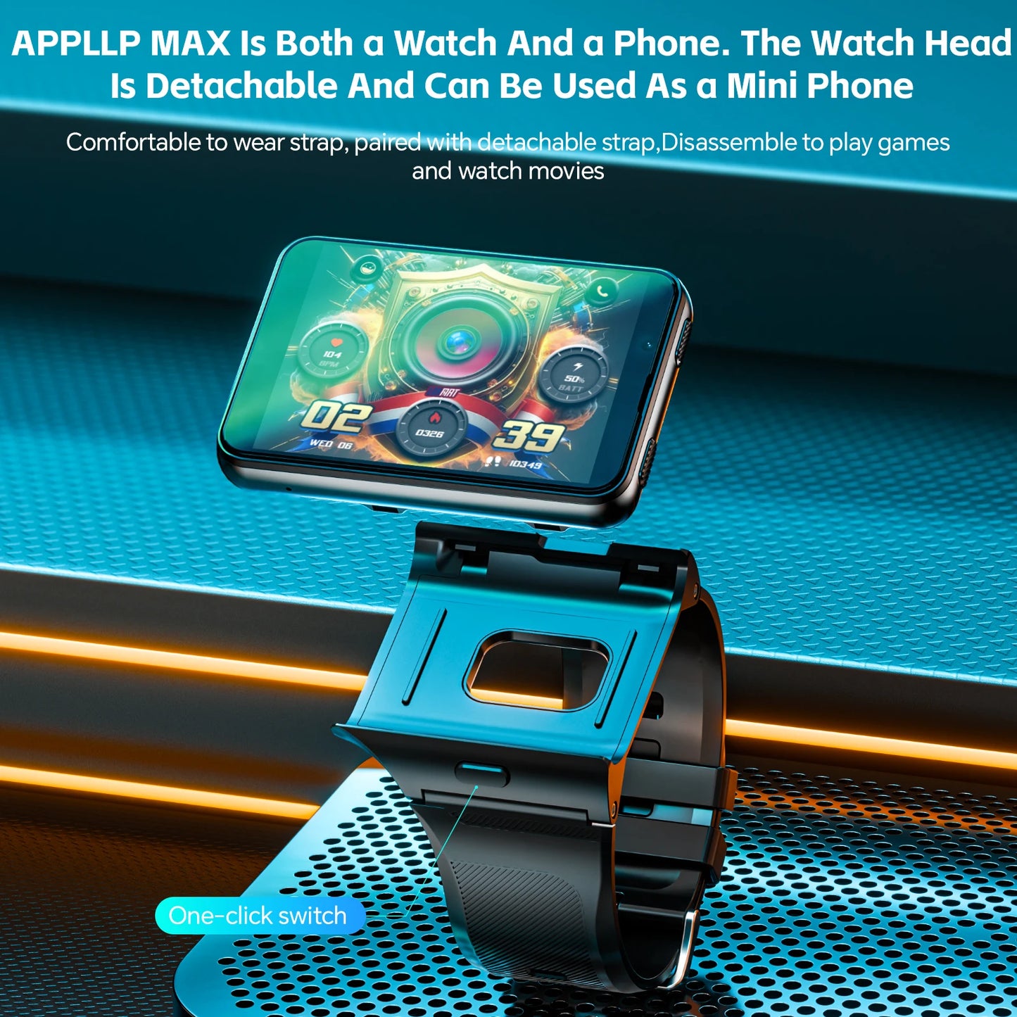 LOKMAT Android 4G Smartwatch With Detachable Strap And Dual Camera
