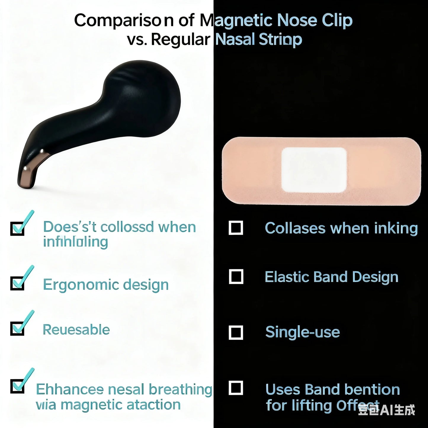 Magnetic nasal expansion magnetic nasal clip breathing expansion ventilation nasal patch snoring exercise nasal congestion