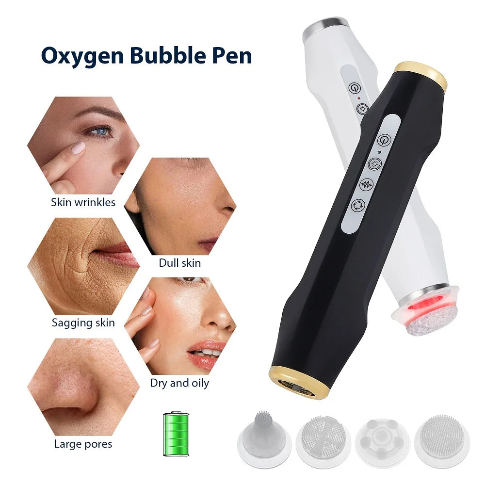Portable Handheld Rechargeable CO2 Oxygen Bubble Device Exfoliate Oxygen Facial Machine Wrinkle Removal Portable Beauty Device