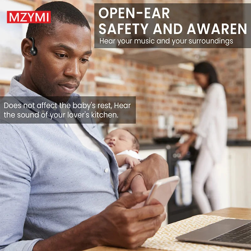 INMAS A18 TWS Earphone Bone Conduction Neckband Waterproof Built-in Mic