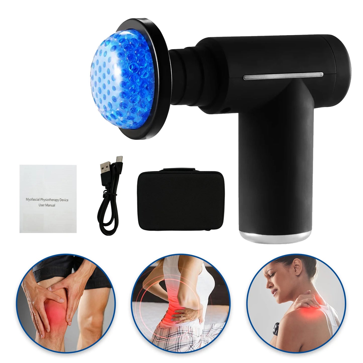 Hot Cold Therapy Massage Gun Professional Level Muscle Relaxation Body Exercise Deep 6 Heads 6 Speeds For Body Back Neck Leg