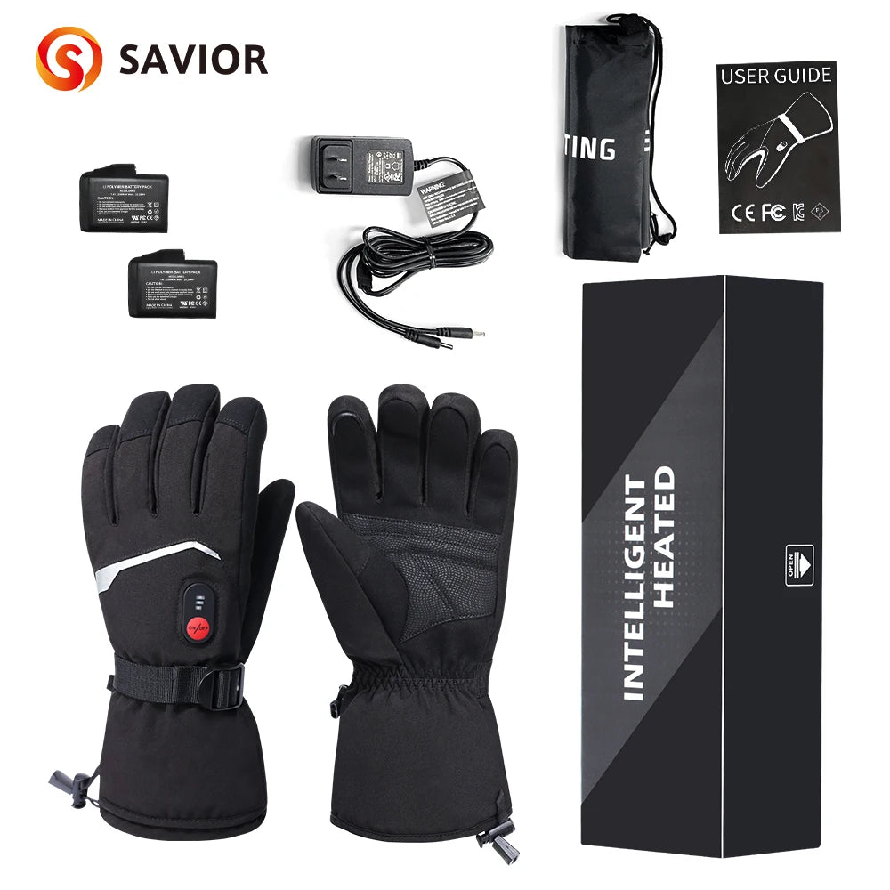 Snow Deer Winter Heated Gloves Unisex Waterproof Touchscreen Rechargeable