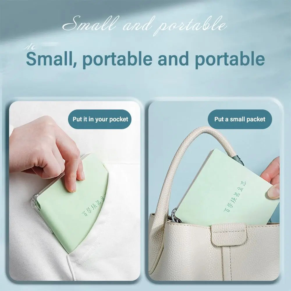 Grid Page Notebook PU Leather Mini Portable Pocket Planner