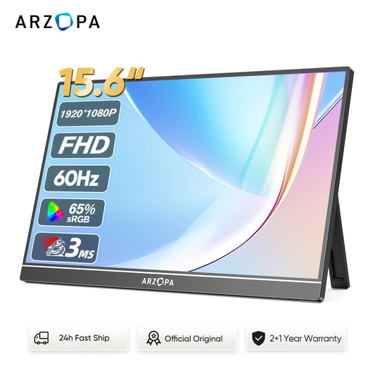 Arzopa Portable Monitor 1080P IPS USB C HDMI Second Screen