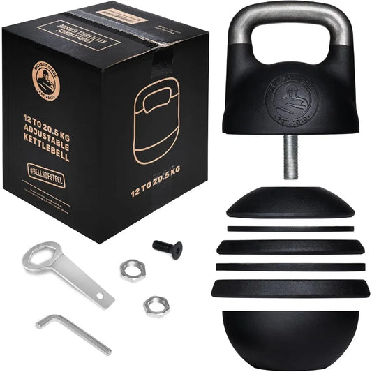 Adjustable Kettlebell Set [] Kettle Bell Weight Set Steel Shell Internally-Loaded for Full Body Workouts Competition Standard 3
