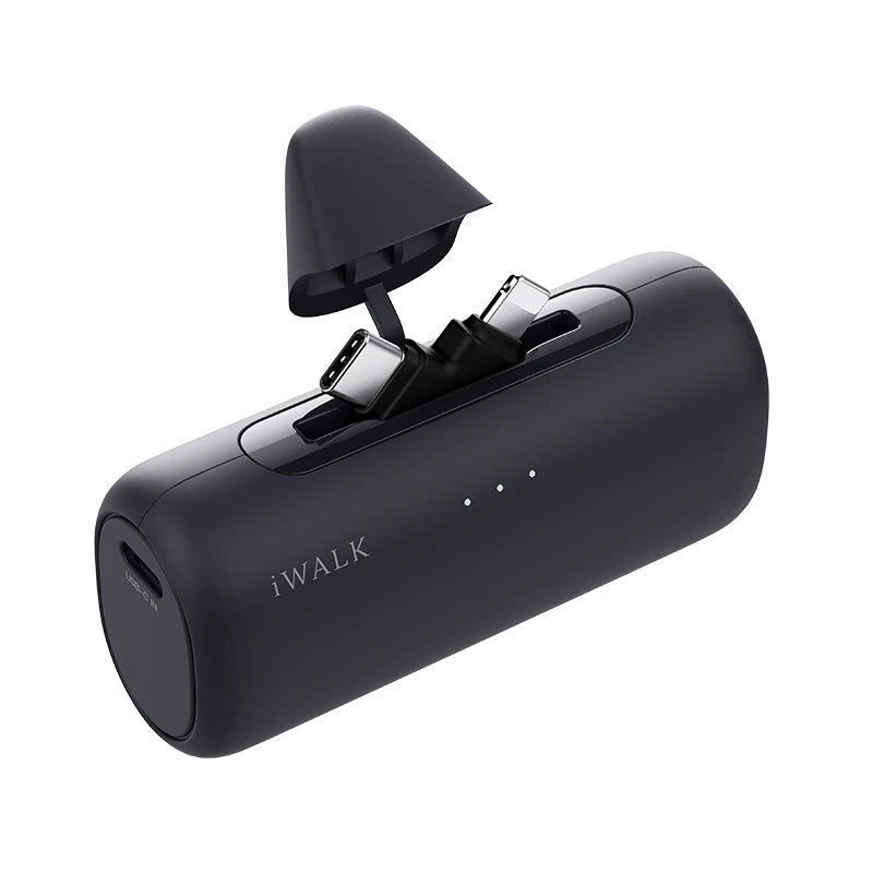 iWALK 5000mAh Mini Power Bank - Lipstick - Sized, 2 - in - 1 for Lightning & USB - C