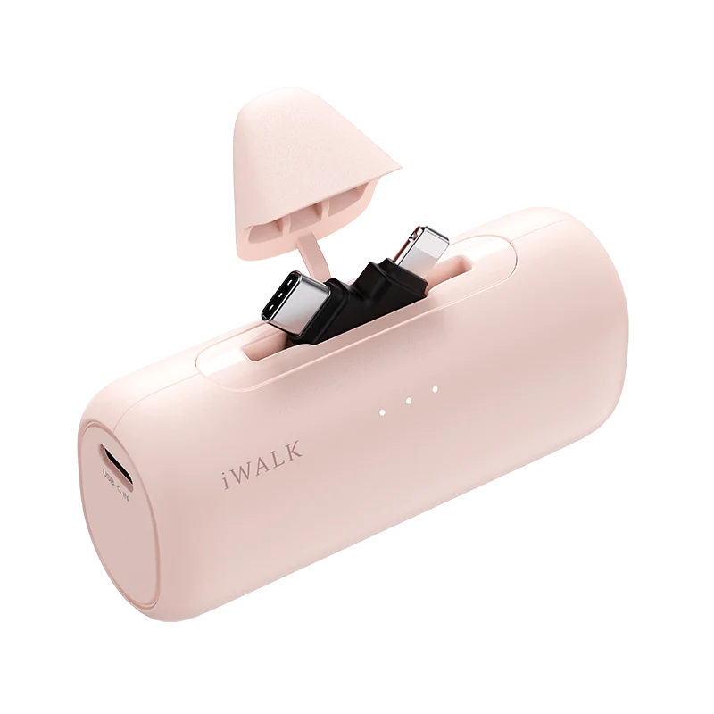 iWALK 5000mAh Mini Power Bank - Lipstick - Sized, 2 - in - 1 for Lightning & USB - C