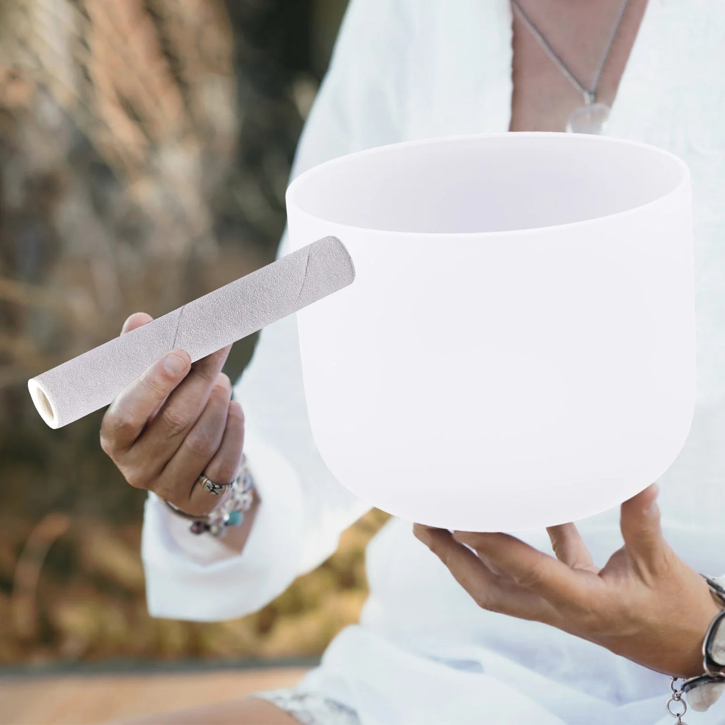 8 Inch Crystal Singing Bowl,Bowl Chakras Musical Instruments for Sound Healing,Meditation,Prayer,Yoga,Stress Reduction
