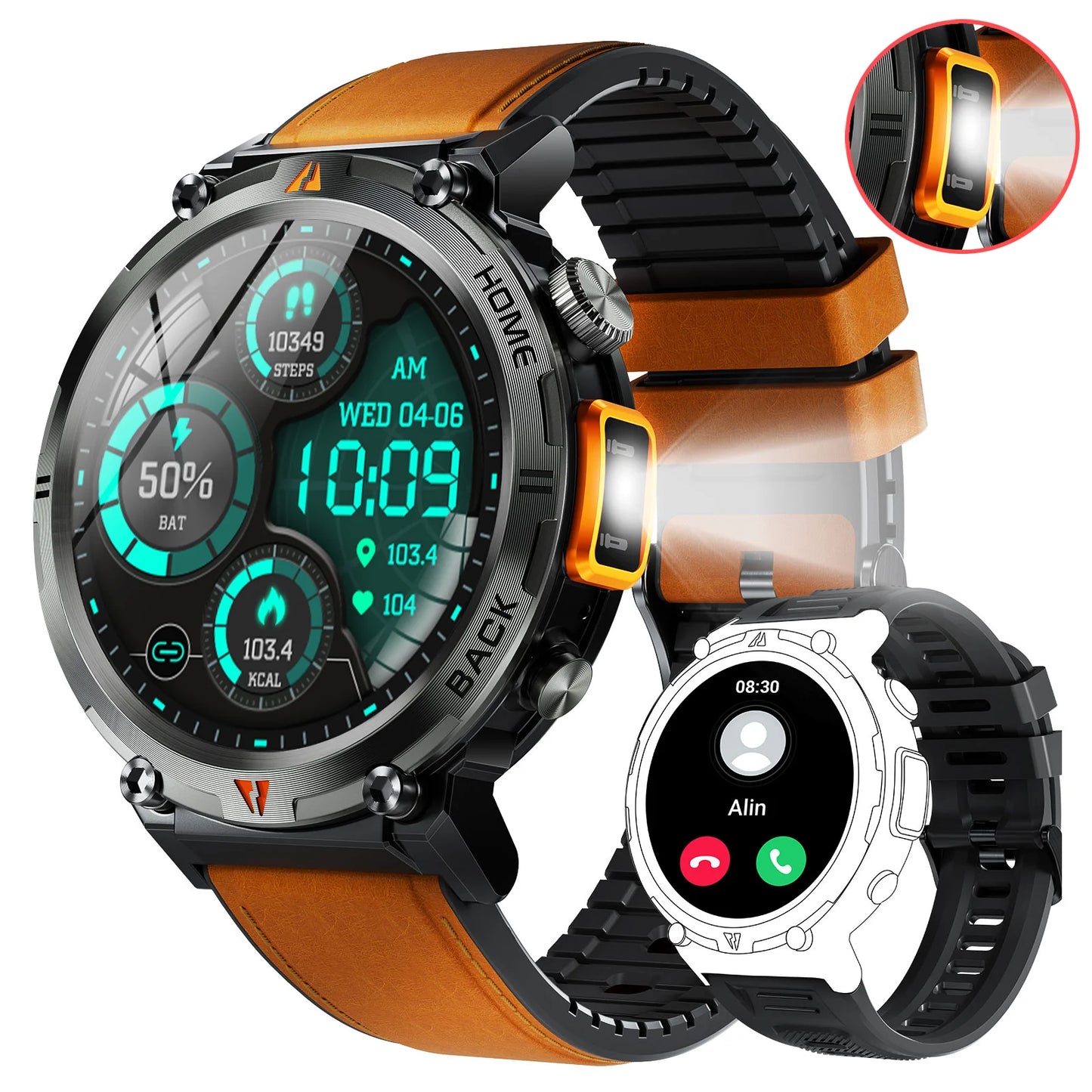 EIGIIS KE3 Bluetooth Smartwatch For Men With Heart Rate